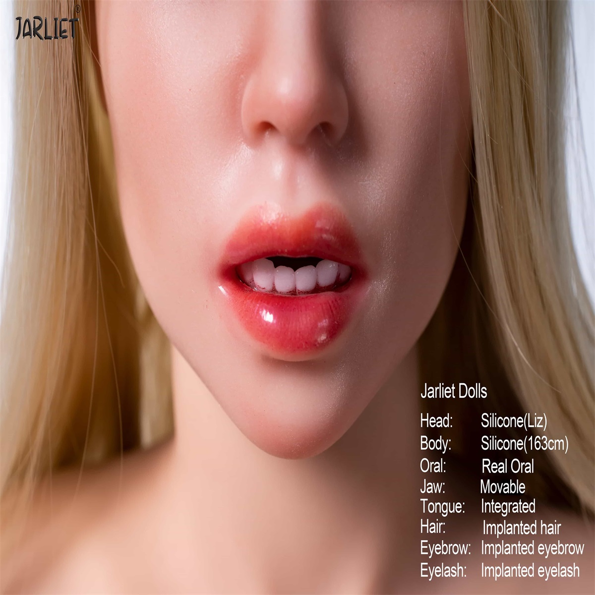 Jarliet |Liz-5ft 4/163cm Real Oral Moveable Jaw Silicone Sex Doll