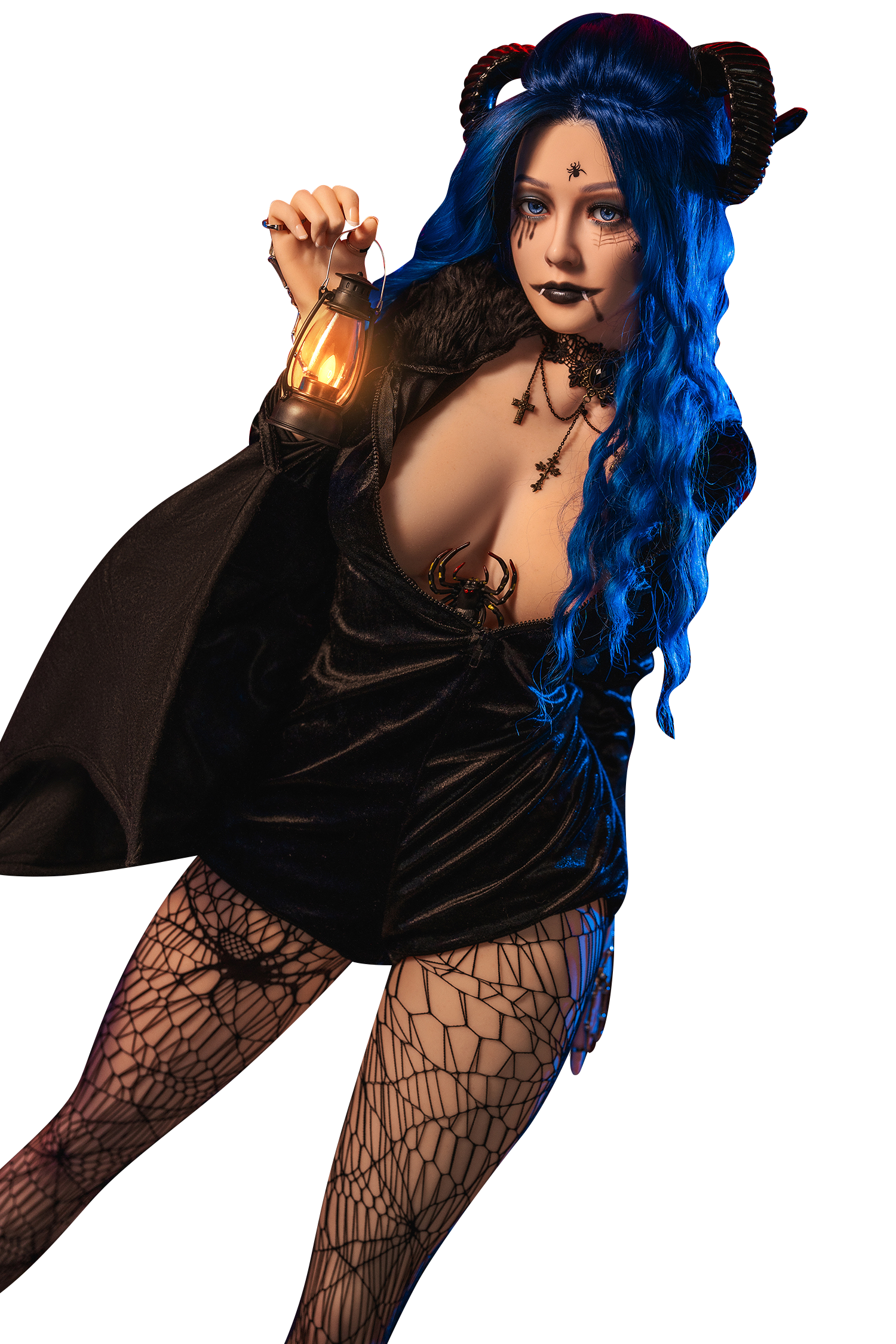 Qurell - 5ft 5/164cm Full Silicone Halloween Sex Doll With Option To Add 3 In 1