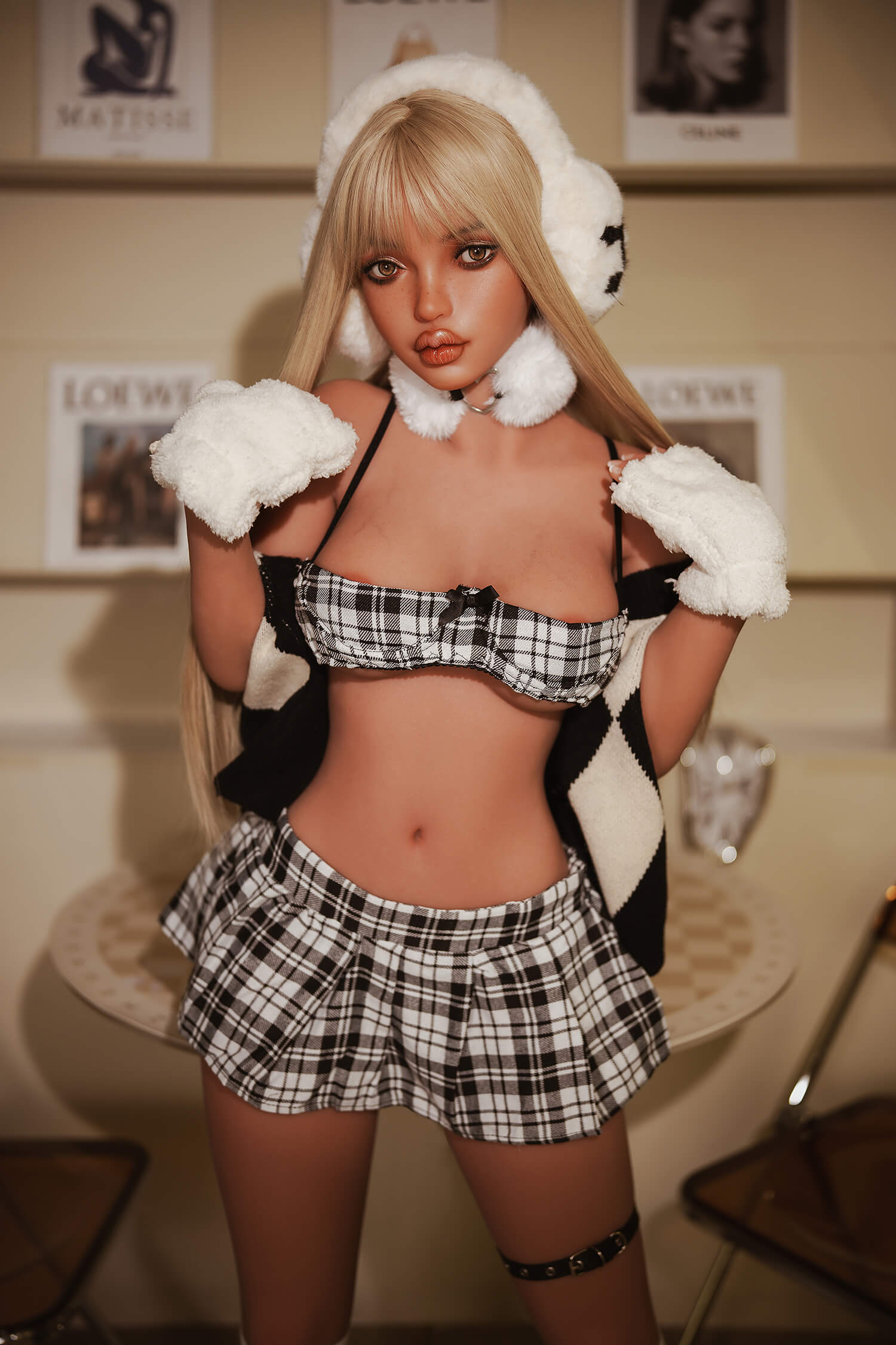 Gayle - 152cm (4ft 12) -Thick Lips Blonde Girl Silicone Head Sex Doll (In Stock US)
