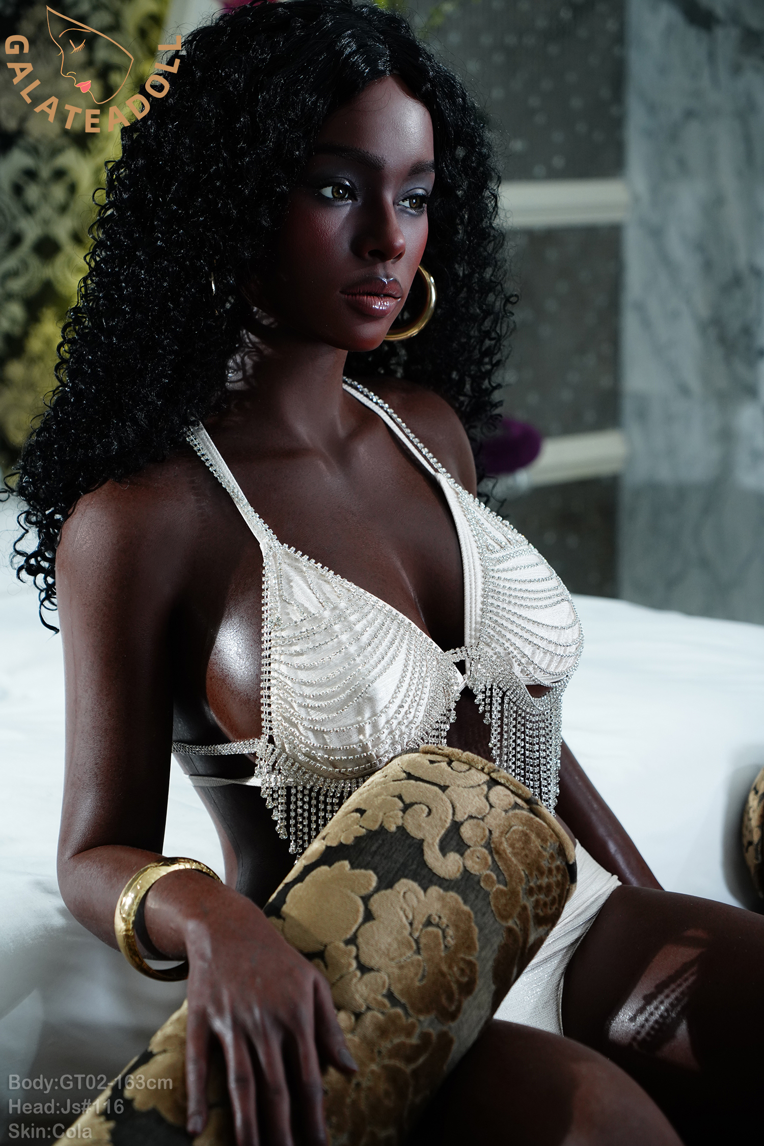 GT DOLL | Odette-163cm(5ft4) ROS Full Silicone Medium Breast Black Sex Doll