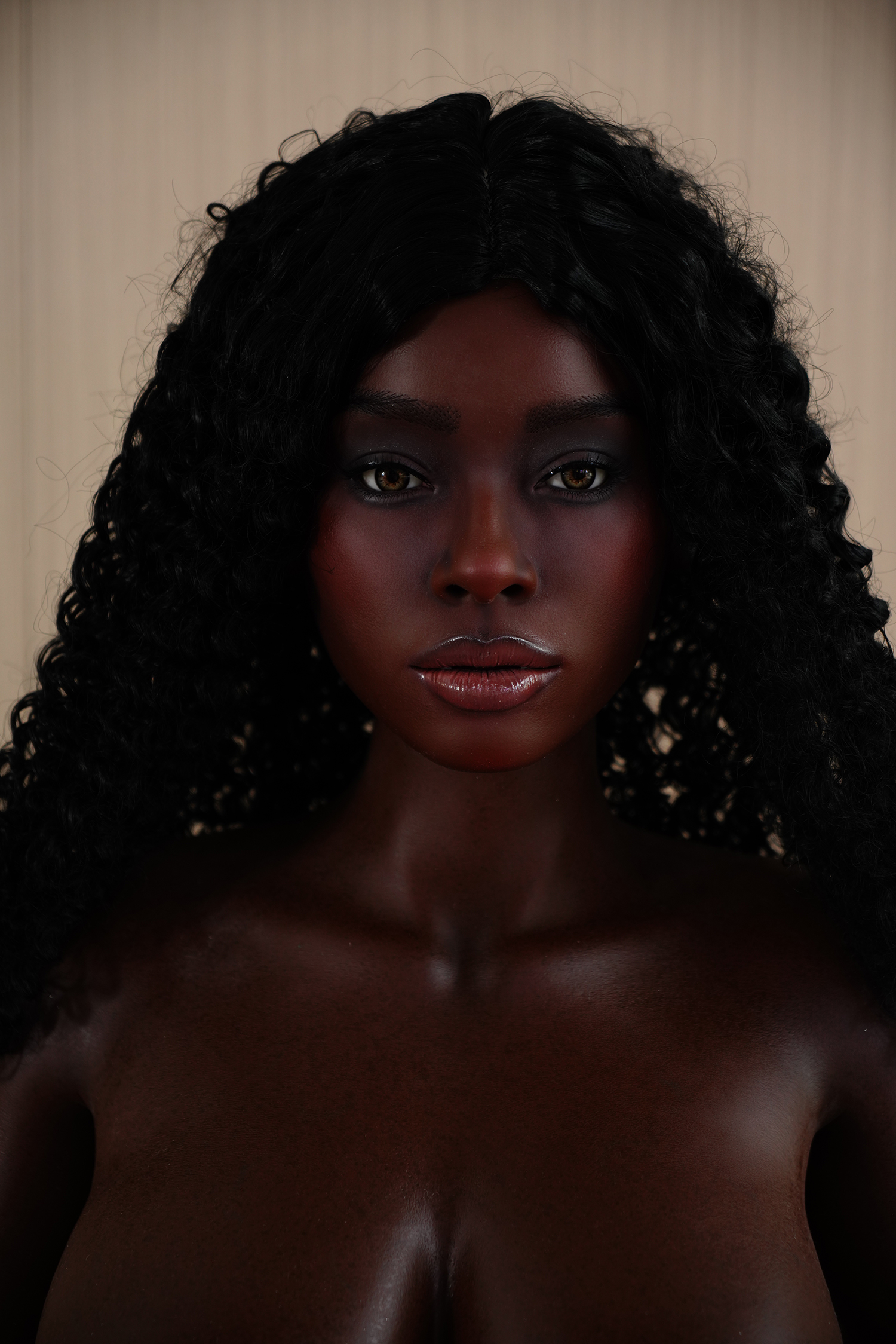 GT DOLL | Odette-163cm(5ft4) ROS Full Silicone Medium Breast Black Sex Doll