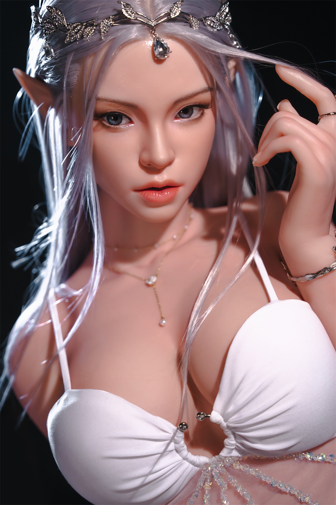 Angela - Ultra Light 5ft5/165cm D-cup elf Movable Jaw Silicone Sex Doll