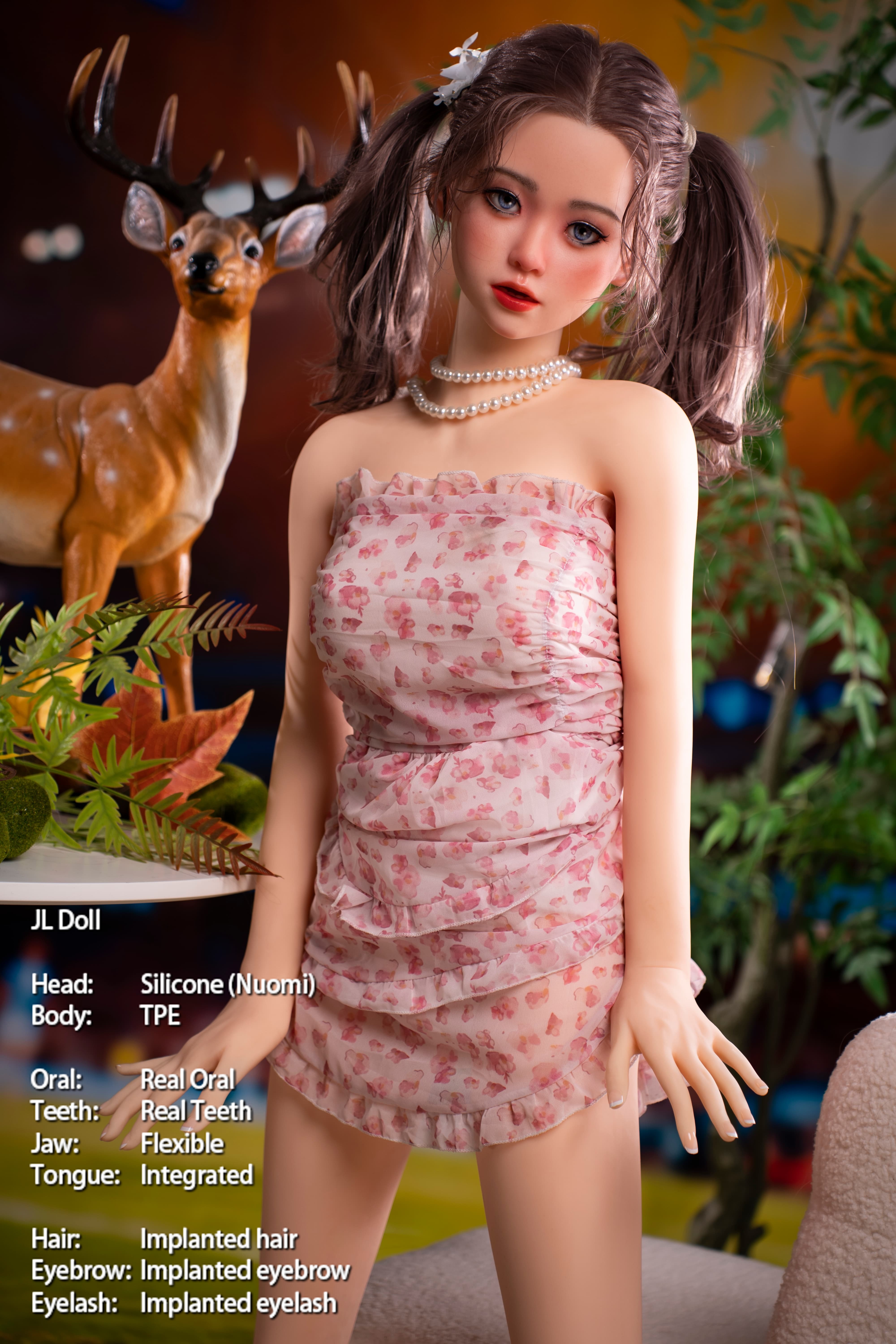 Jarliet Nuomi 4ft6/140cm Pigtails Lovely Silicone head Sex Doll in clothes
