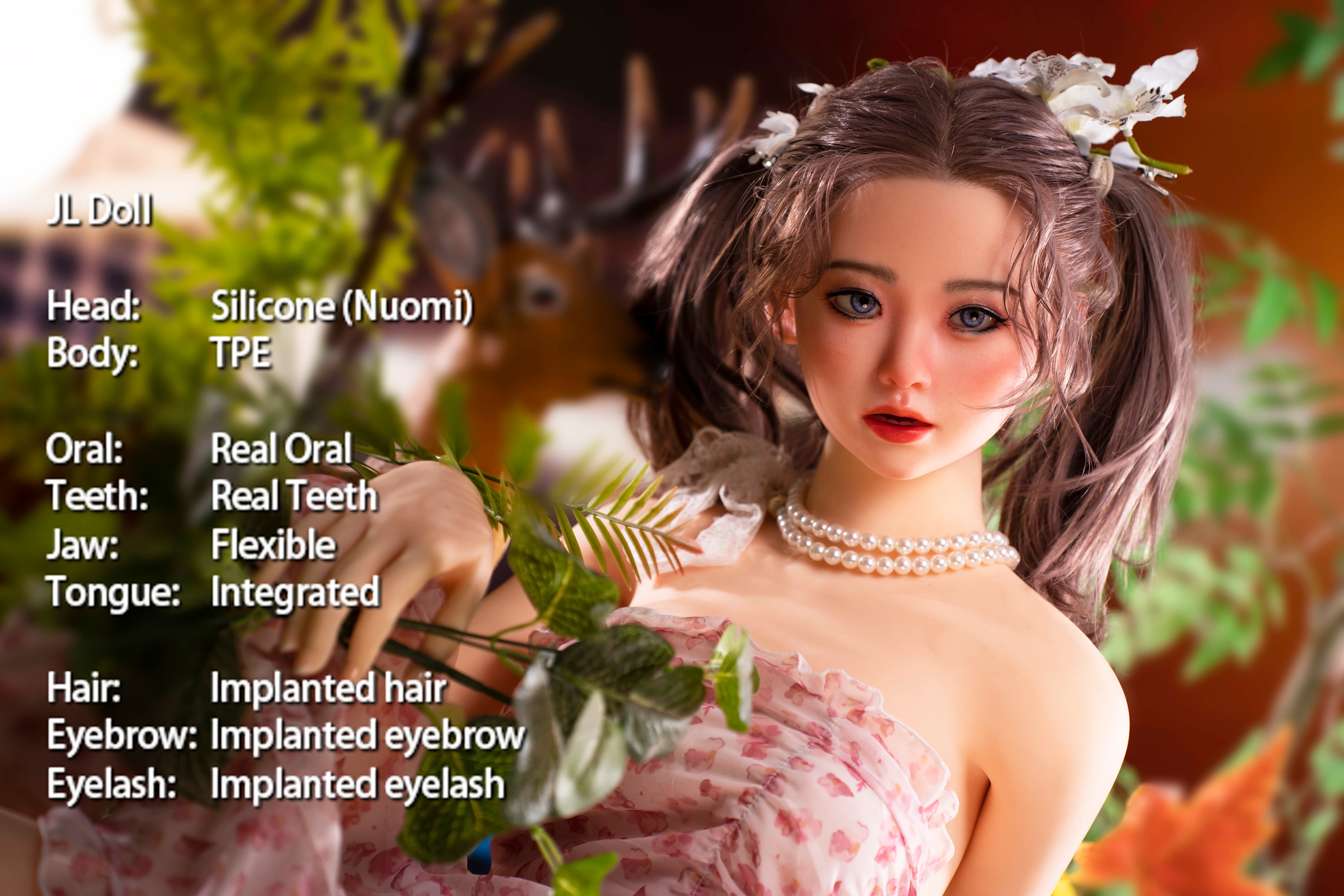 Jarliet Nuomi 4ft6/140cm Pigtails Lovely Silicone head Sex Doll 
