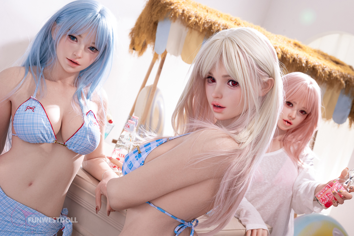 Funwest | Lucy 159cm/5ft3 A Cup Full Adorable Pink-Hair Silicone Sex Doll
