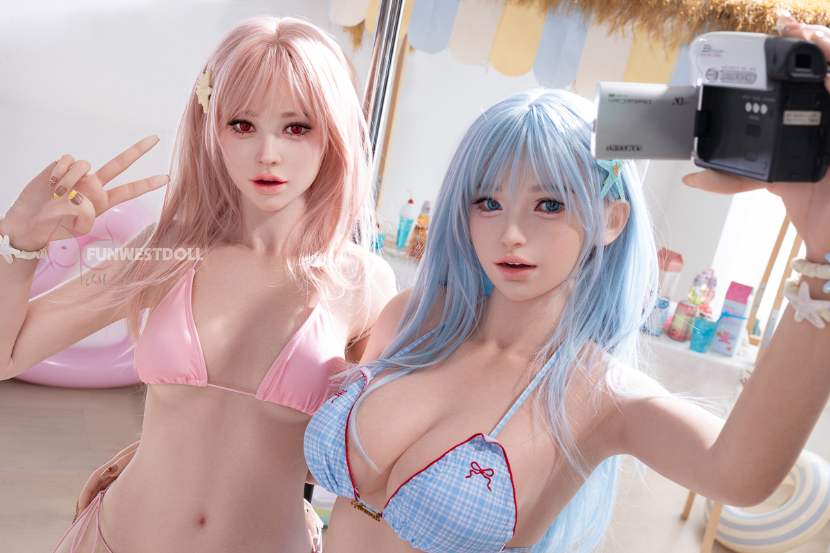 Funwest | Lucy 159cm/5ft3 A Cup Full Adorable Pink-Hair Silicone Sex Doll