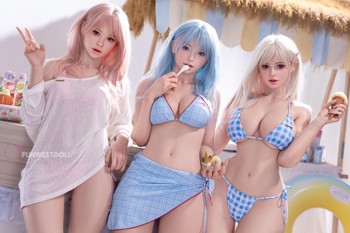 Funwest | Lucy 159cm/5ft3 A Cup Full Adorable Pink-Hair Silicone Sex Doll