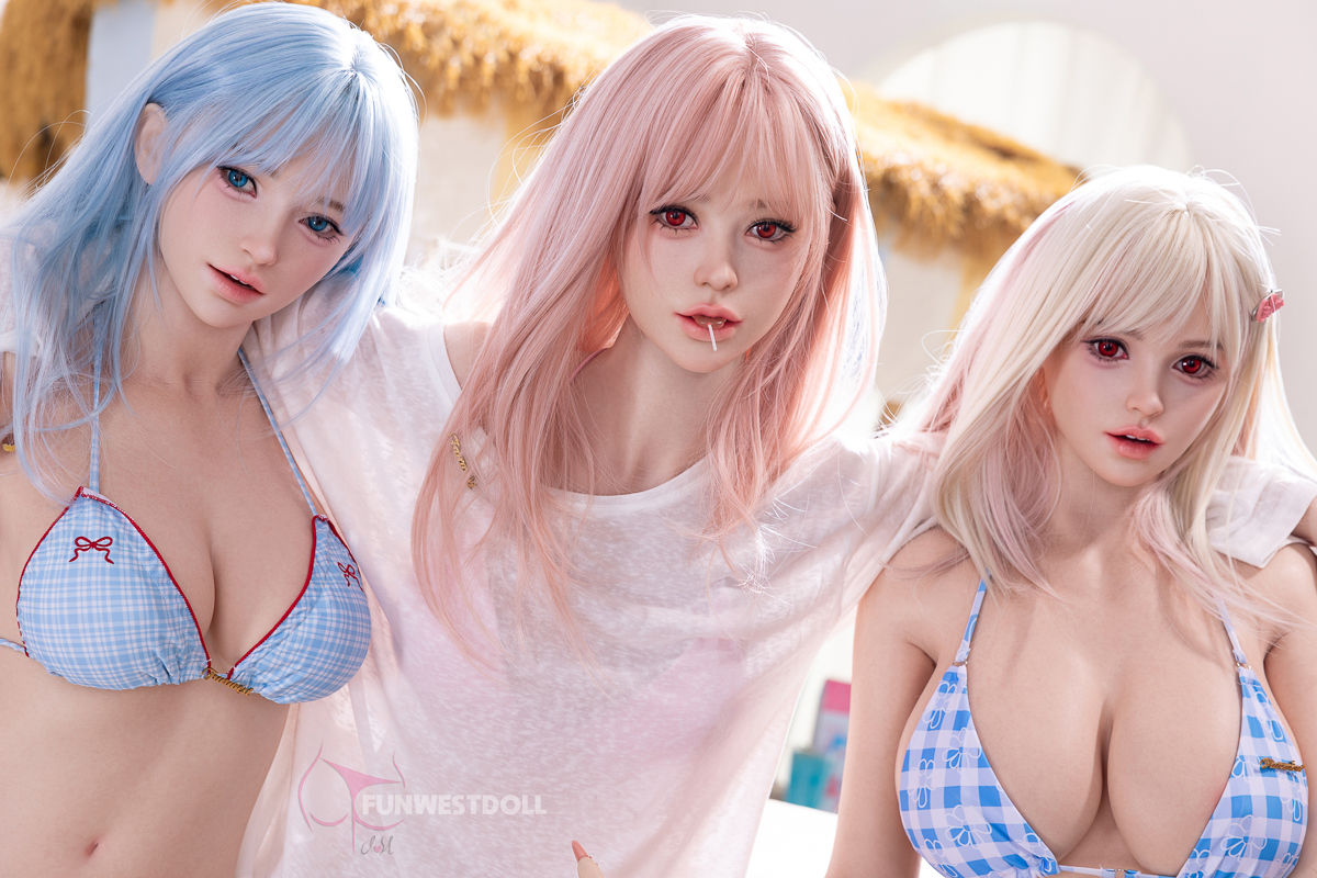 Funwest | Lucy 159cm/5ft3 A Cup Full Adorable Pink-Hair Silicone Sex Doll
