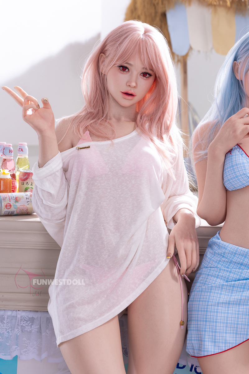 Funwest | Lucy 159cm/5ft3 A Cup Full Adorable Pink-Hair Silicone Sex Doll