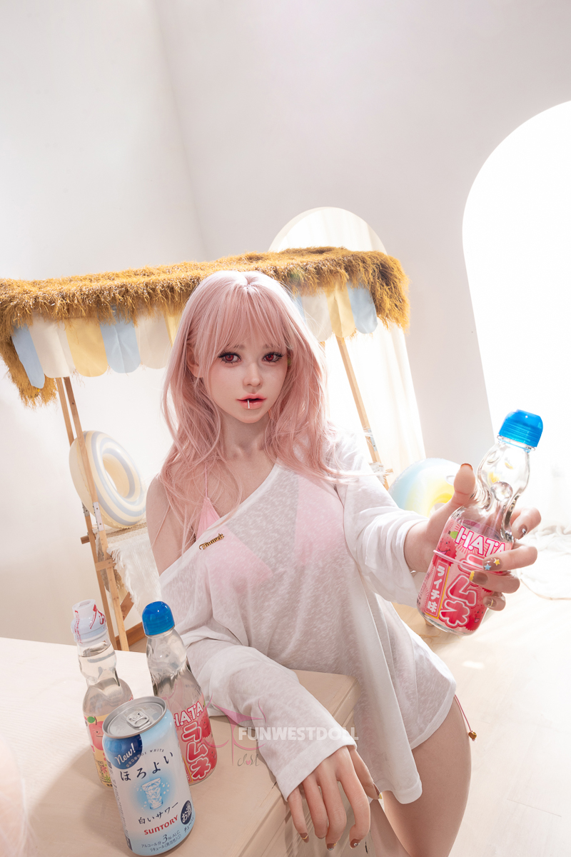 Funwest | Lucy 159cm/5ft3 A Cup Full Adorable Pink-Hair Silicone Sex Doll