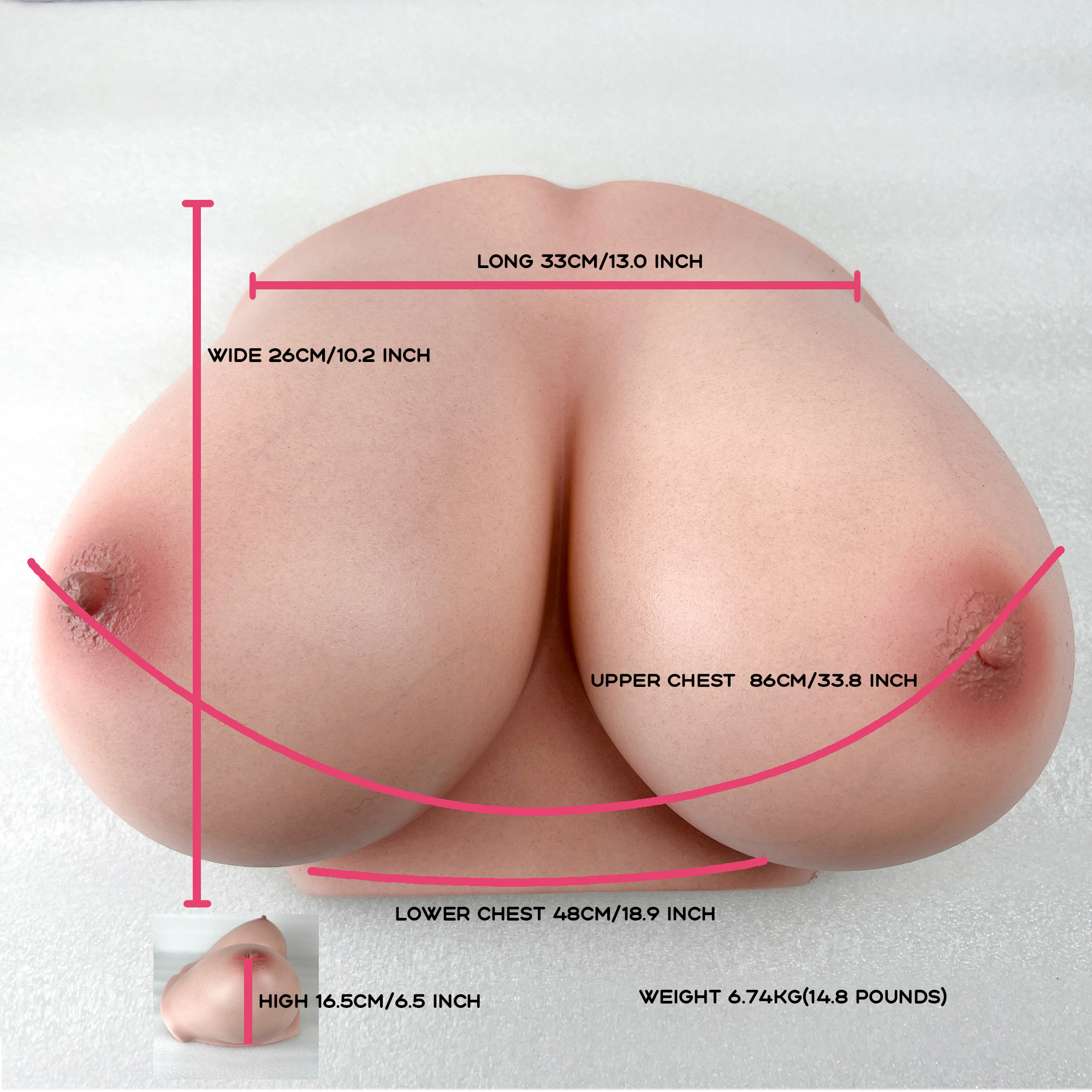 Climax丨Silicone B-86 (Cinnamon) Real-Life  Breast Model