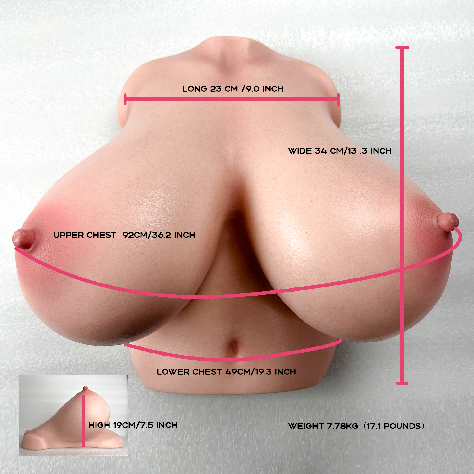 Climax丨Silicone B-92 (Cinnamon) Real-Life Breast Model