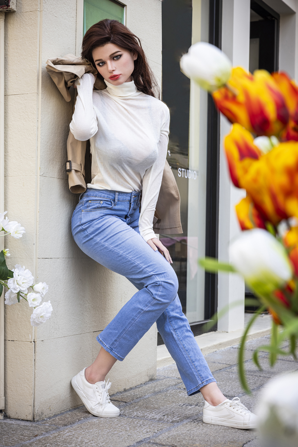 Starpery丨Christina - 171cm / 5ft8 D-Cup Black Curly Hair Full Silicone Sex Doll