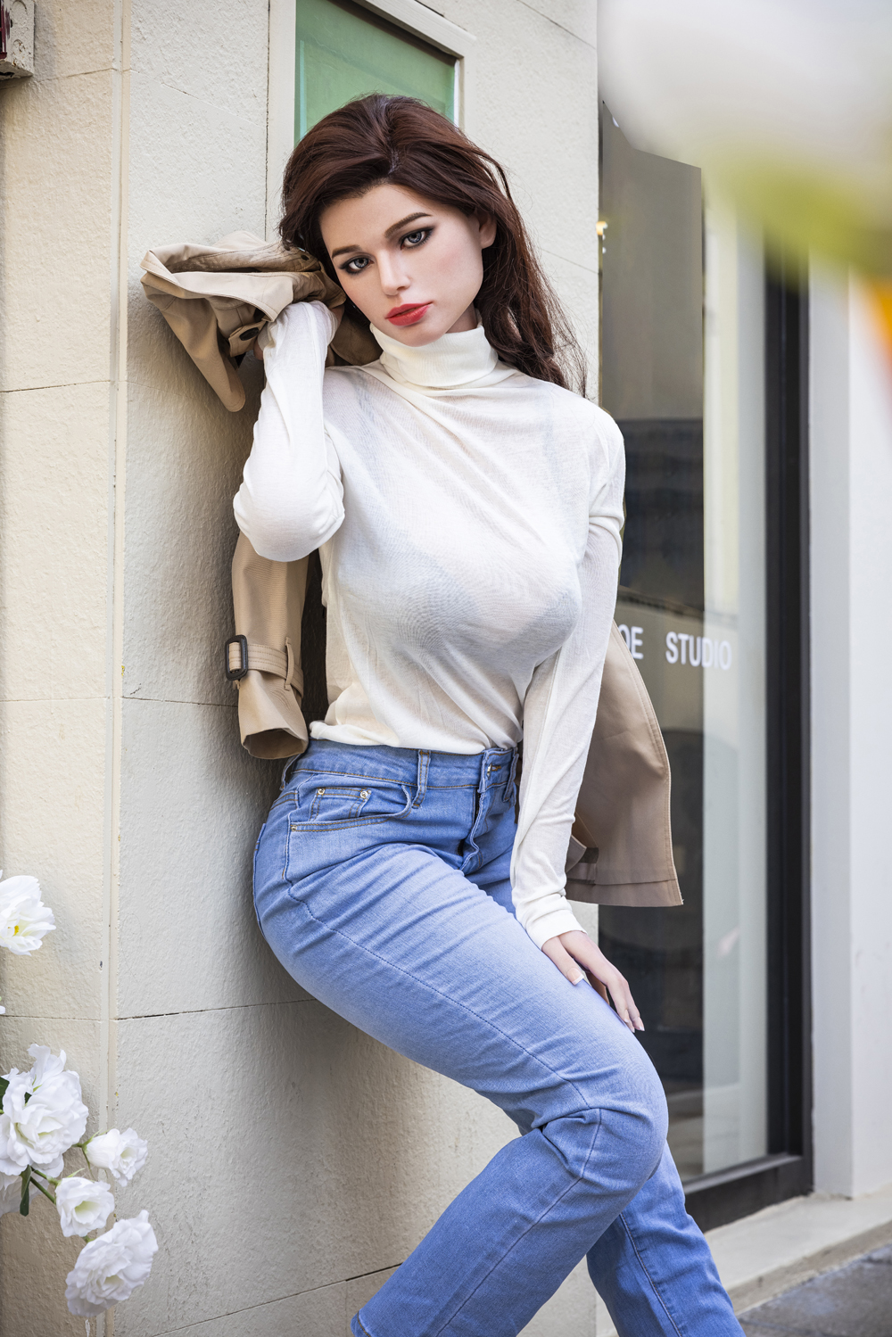 Starpery丨Christina - 171cm / 5ft8 D-Cup Black Curly Hair Full Silicone Sex Doll