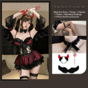 Dress+Stockings+Choker +Devil 3-Piece Costume Set