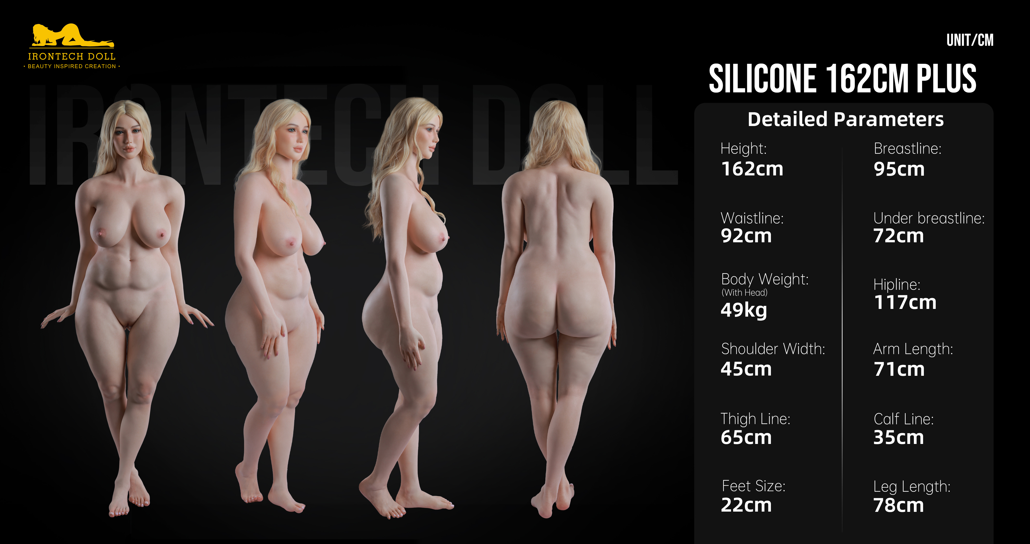 Irontech Doll Silicone 162cm Plus full silicone body specifications