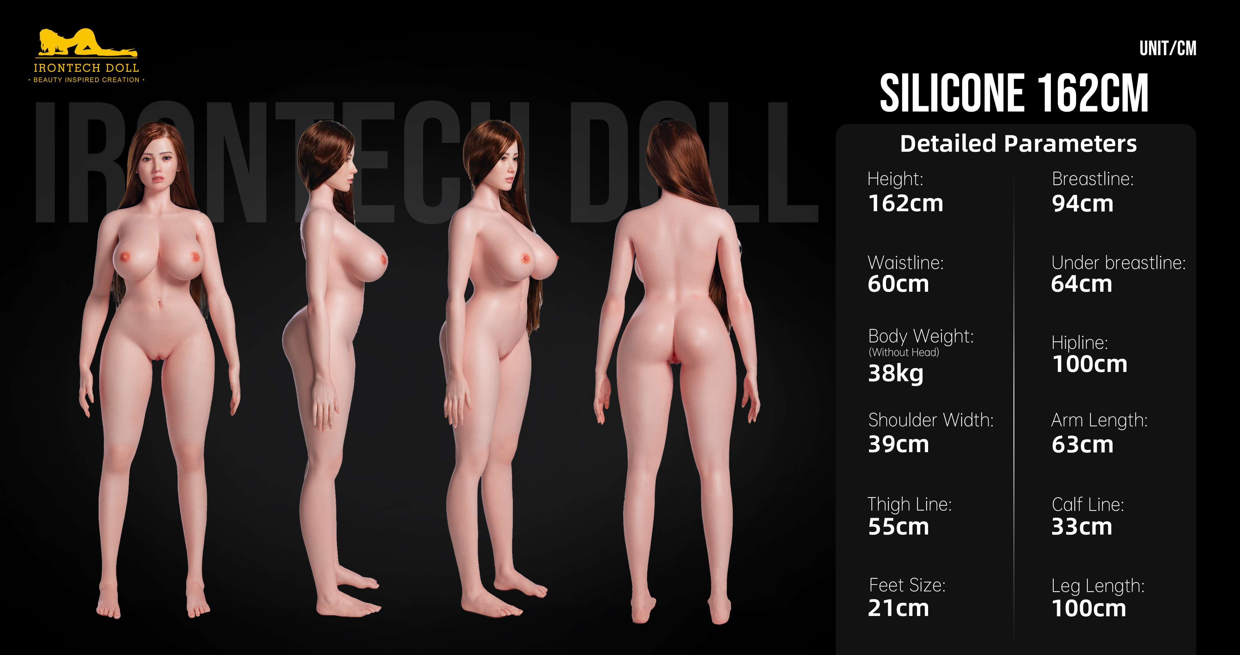 Irontech Doll Silicone 162cm full silicone body specifications