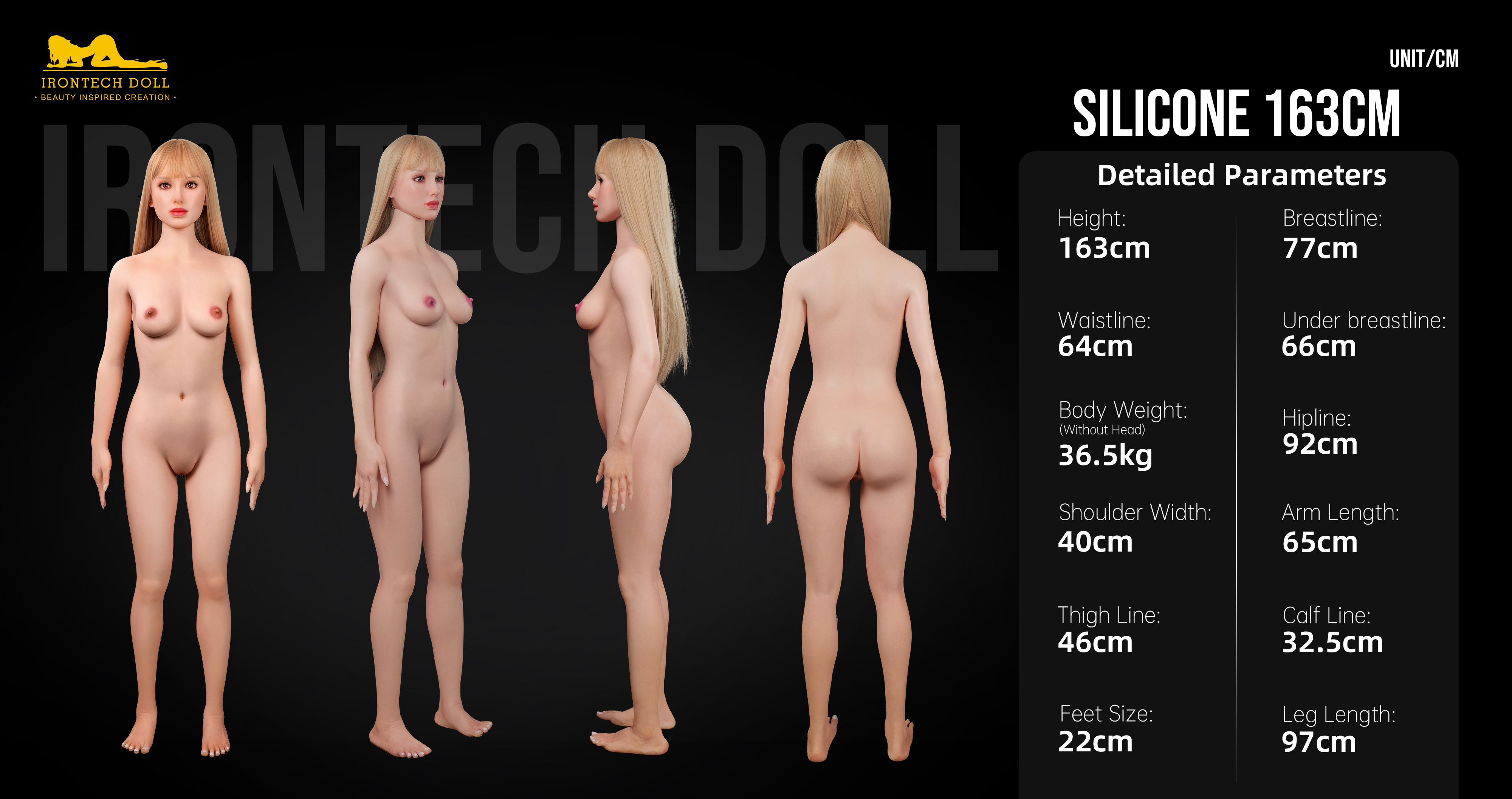 Irontech Doll Silicone 163cm full silicone body specifications