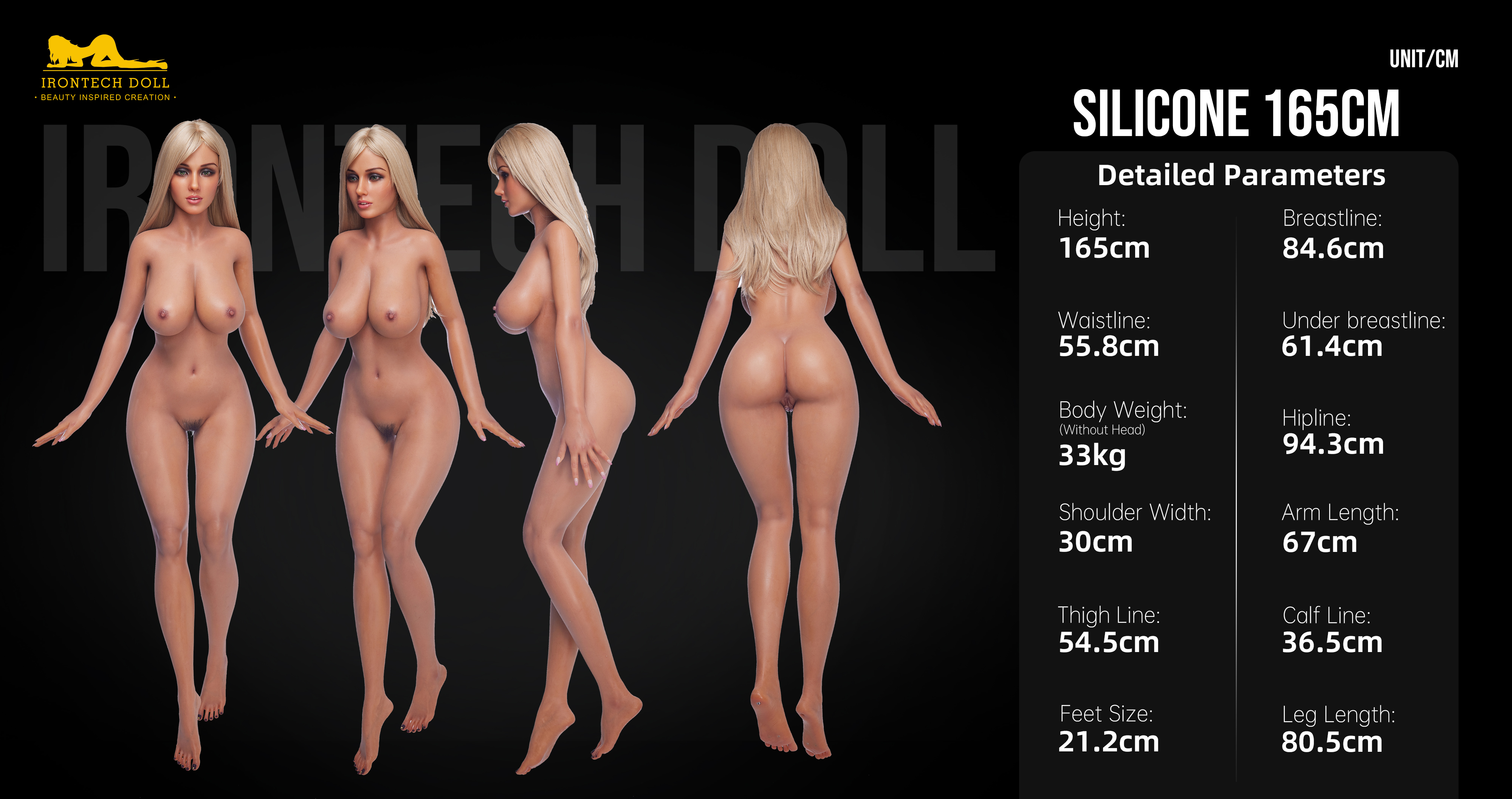 Irontech Doll Silicone 165cm full silicone body specifications