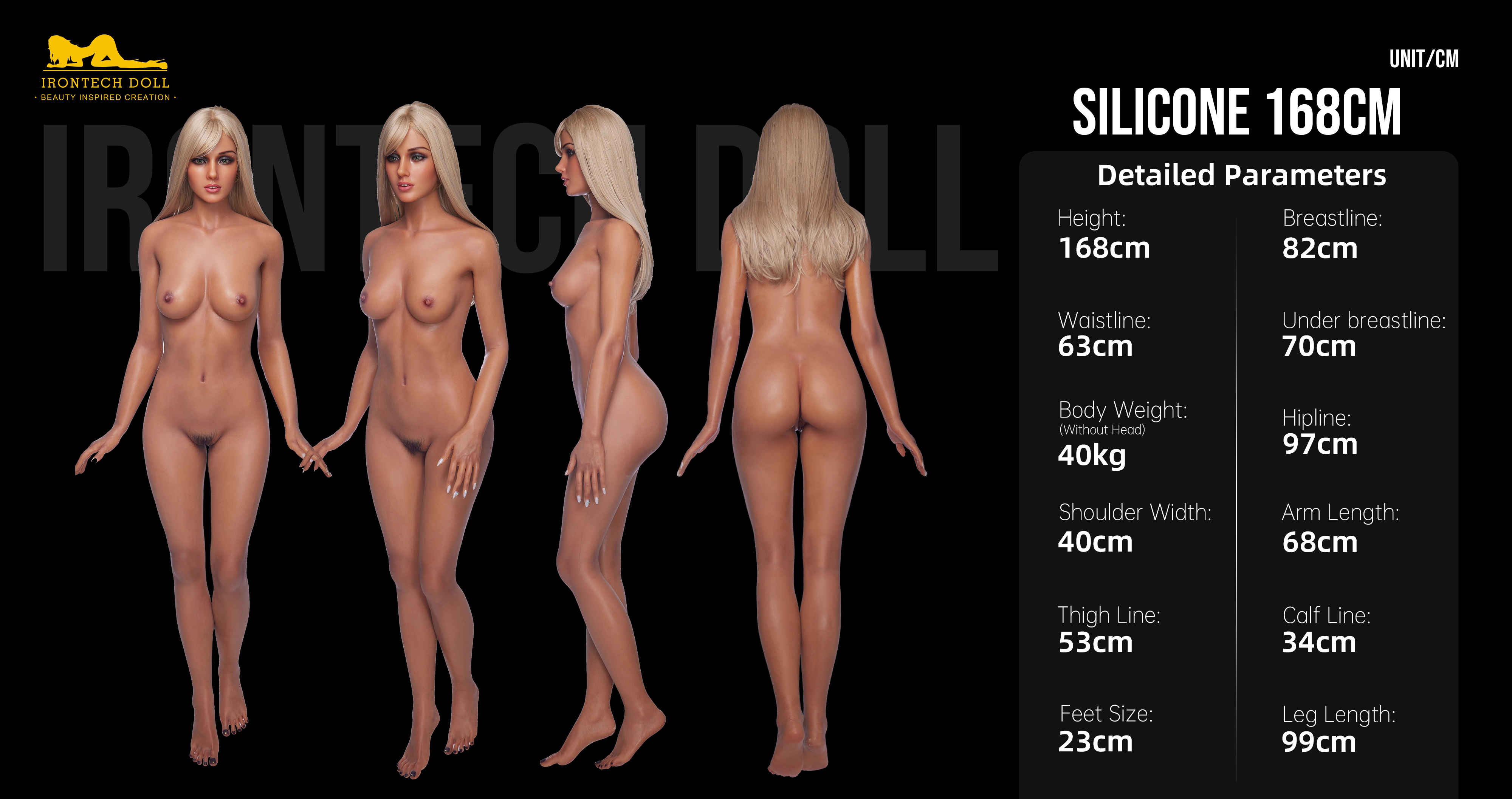 Irontech Doll Silicone 168cm full silicone body specifications