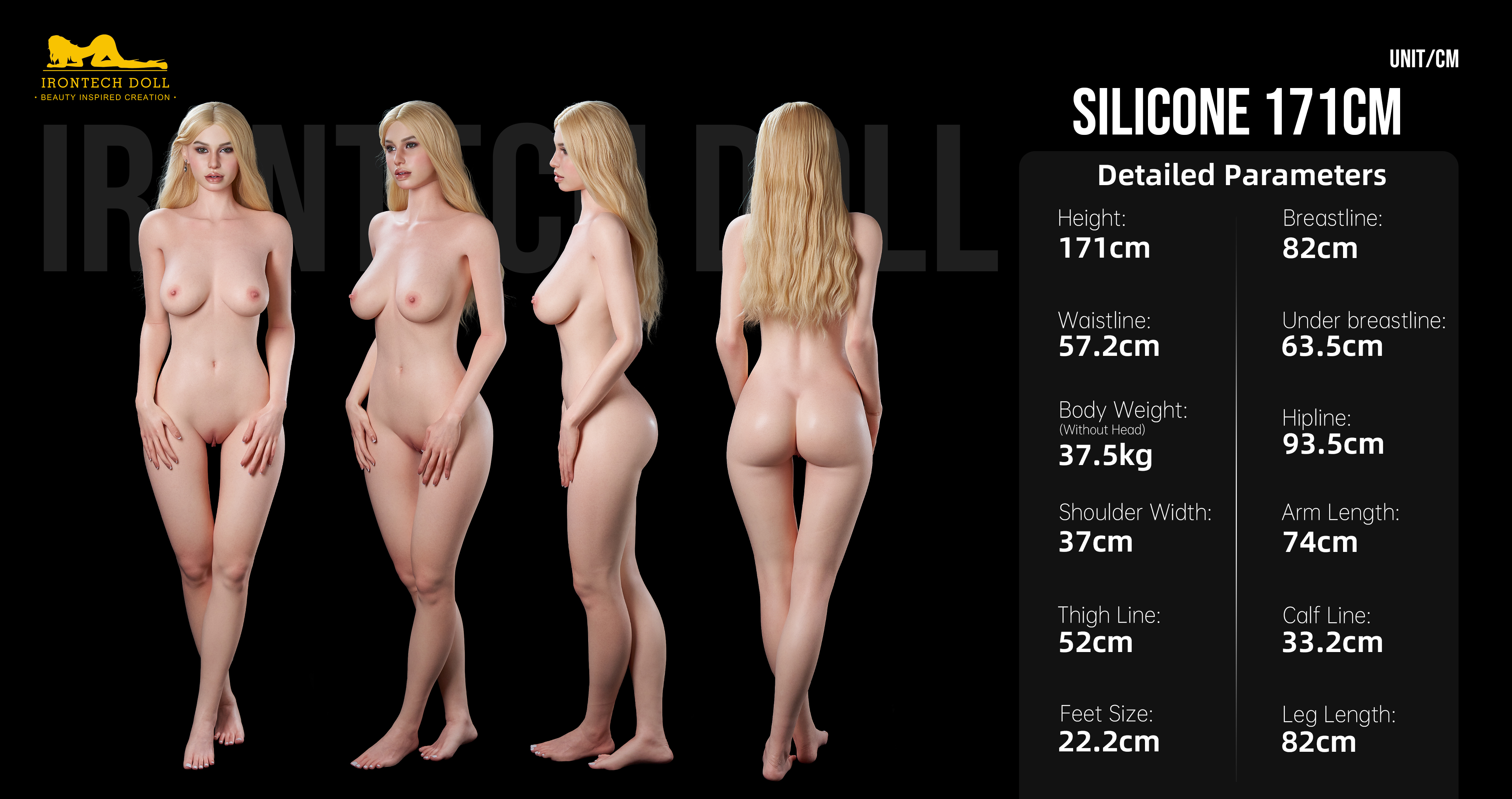 Irontech Doll Silicone 171cm full silicone body specifications