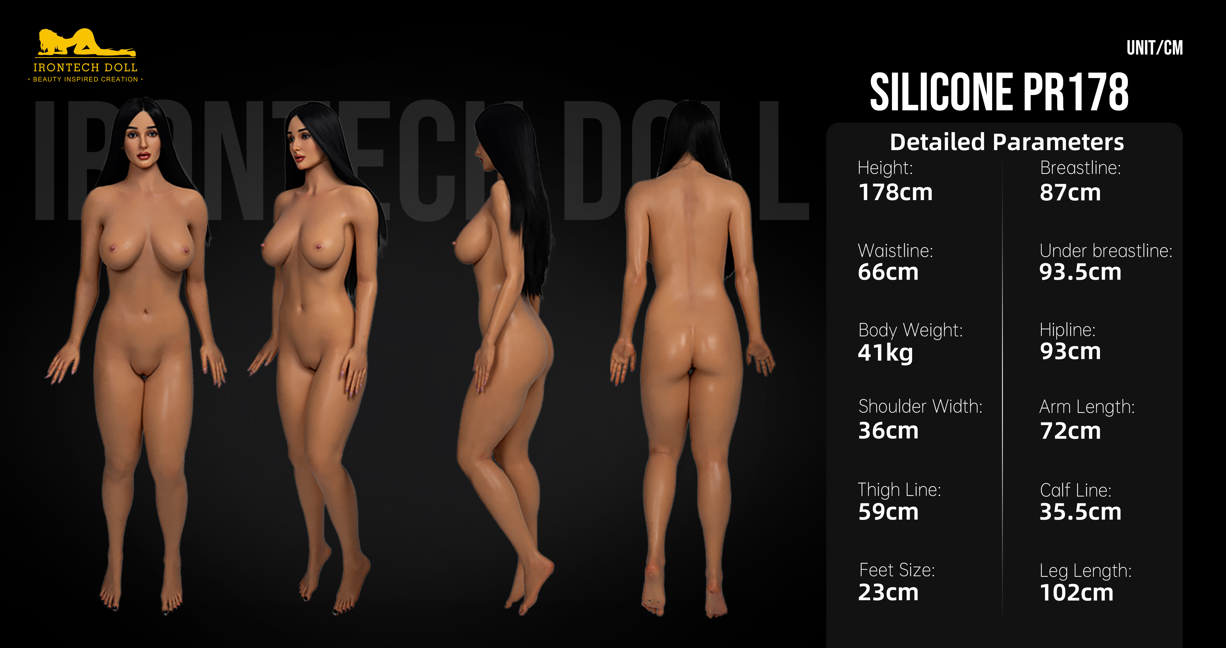 Irontech Doll Silicone PR178 full silicone body specifications