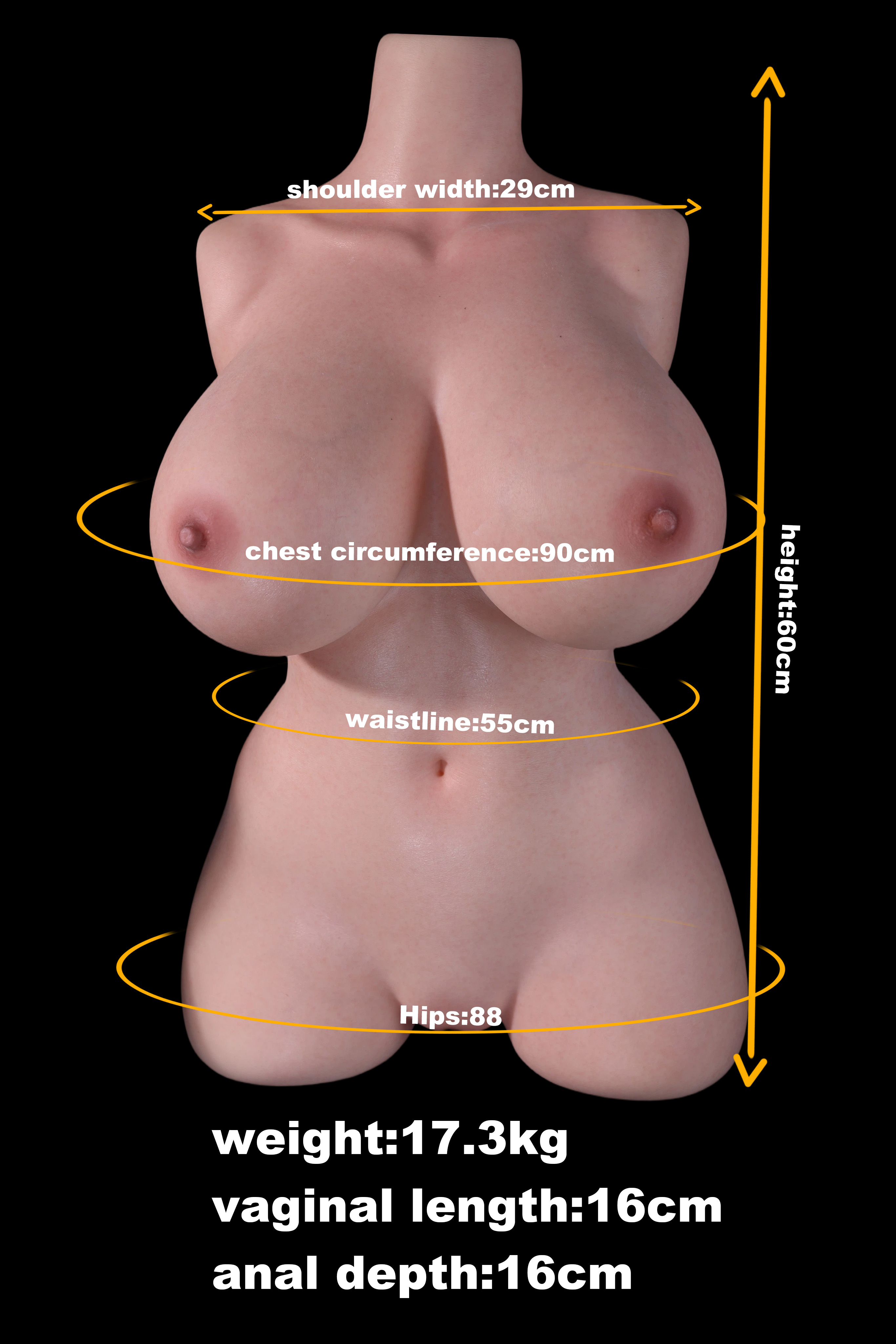 Arcana | Yumiko - 2ft 9/85cm Ultra-Soft Realistic Japanese Silicone Sex Torso (With Head)