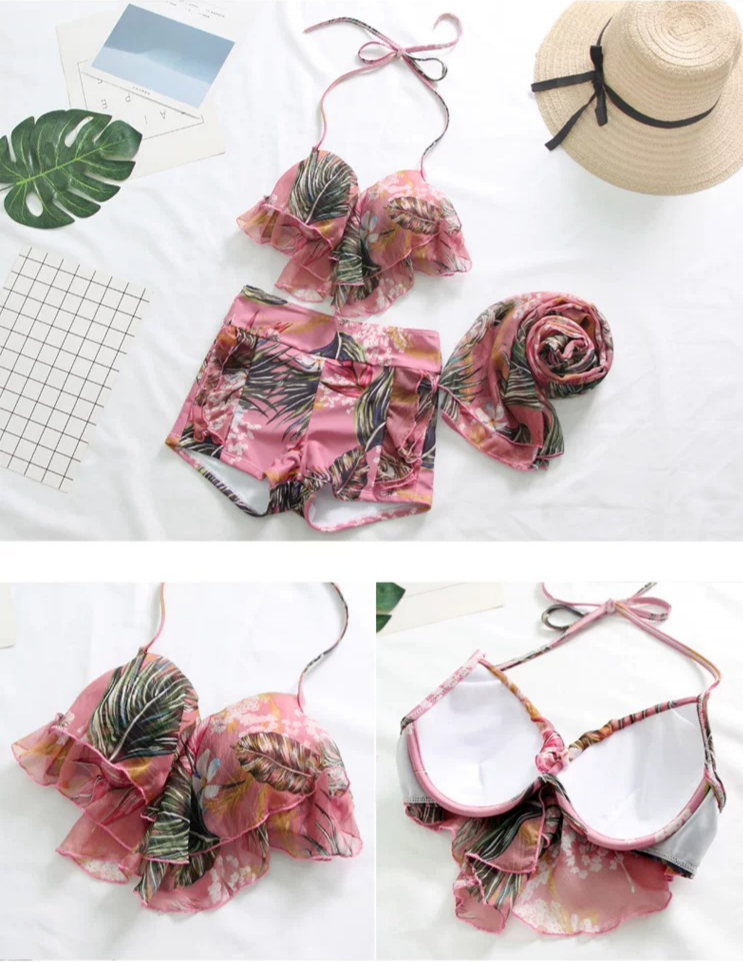 Beach Swimwear Bikini (Three-Piece Set)