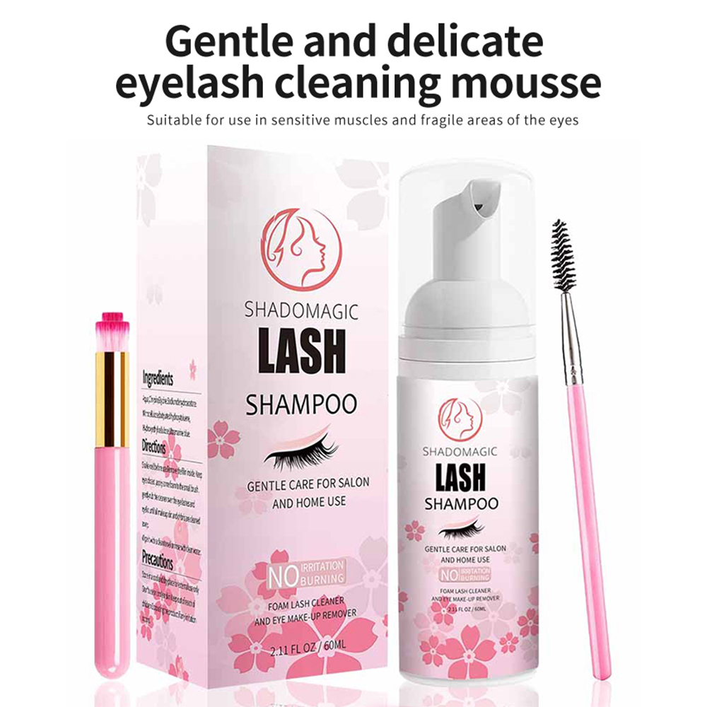 1 pc 60ml Amazon New Release Refreshing Gentle Eyelash Extensions Cleansing Mousse No Residue Non-Irritating Foam Treatment