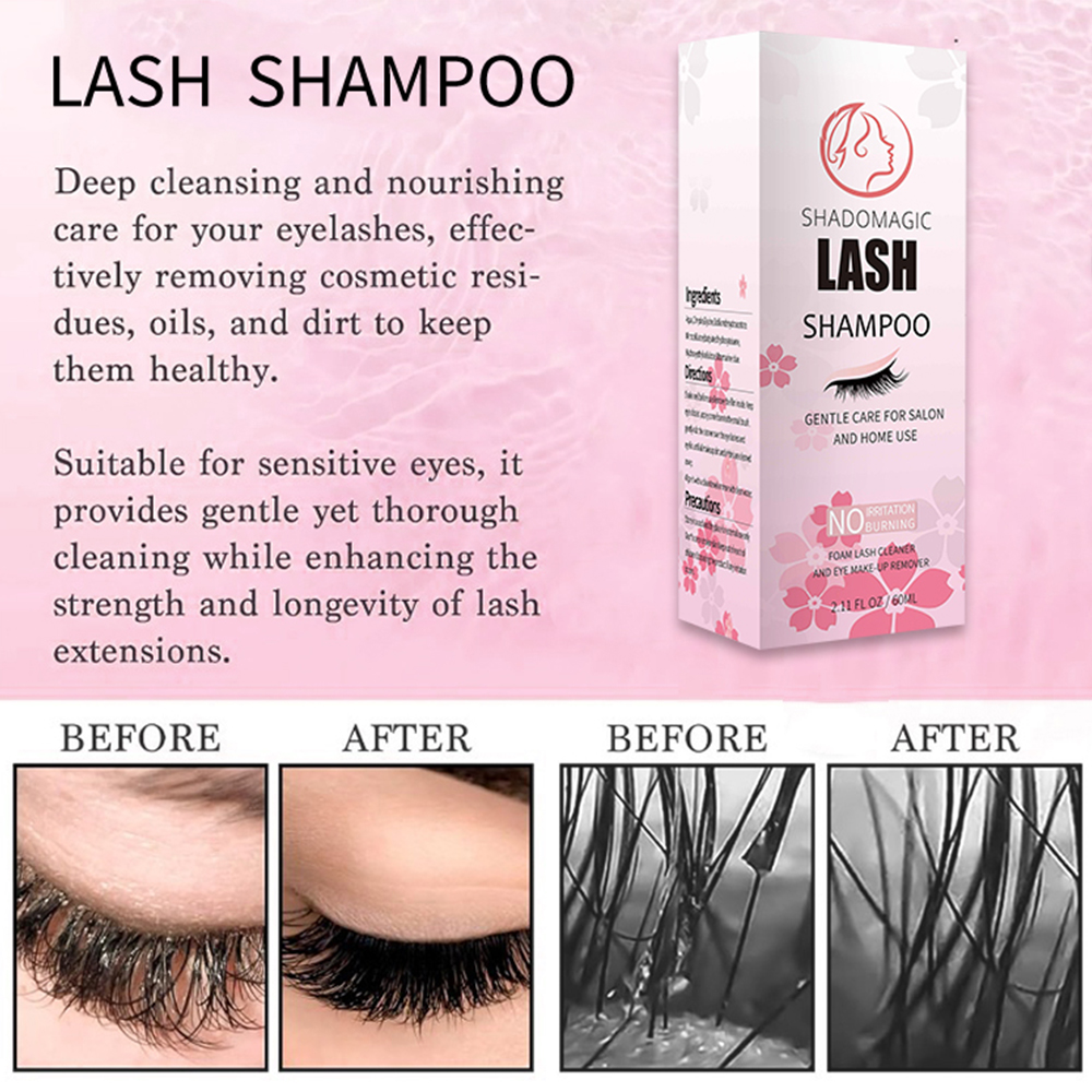 1 pc 60ml Amazon New Release Refreshing Gentle Eyelash Extensions Cleansing Mousse No Residue Non-Irritating Foam Treatment