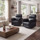 34.5" W Faux Leather Swivel Glider Power Recliner