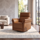 34.5" W Faux Leather Swivel Glider Power Recliner
