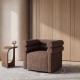 Asher Swivel Lounge Chair with Armrest - Dark Mocha Brown · Chenille
