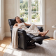 34.5" W Faux Leather Swivel Glider Power Recliner