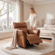 34.5" W Faux Leather Swivel Glider Power Recliner