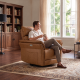 34.5" W Faux Leather Swivel Glider Power Recliner