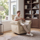 34.5" W Faux Leather Swivel Glider Power Recliner