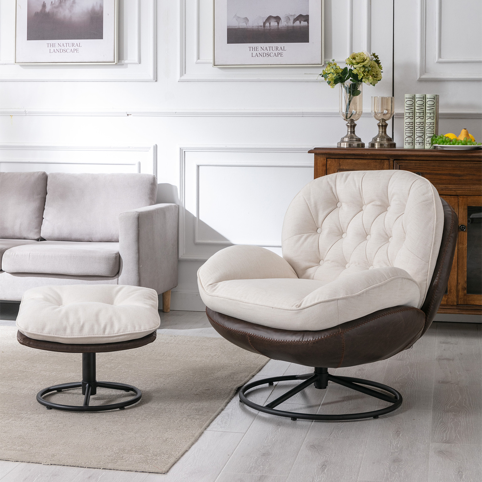 Nevan Lounge Chair with Ottoman