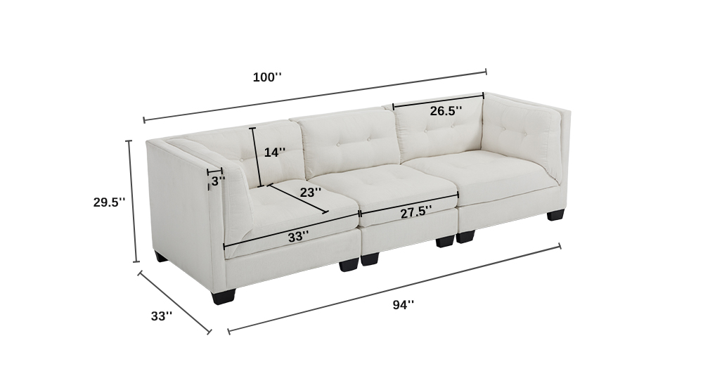 3-Seater Sofa Dimensions