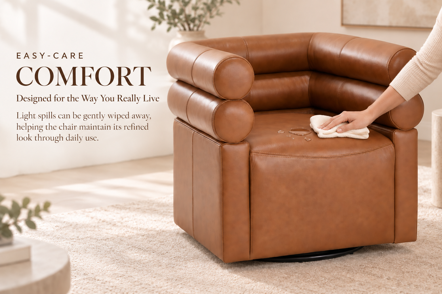 Seating feel guide showing shallow seat depth, low seat height, and firm support