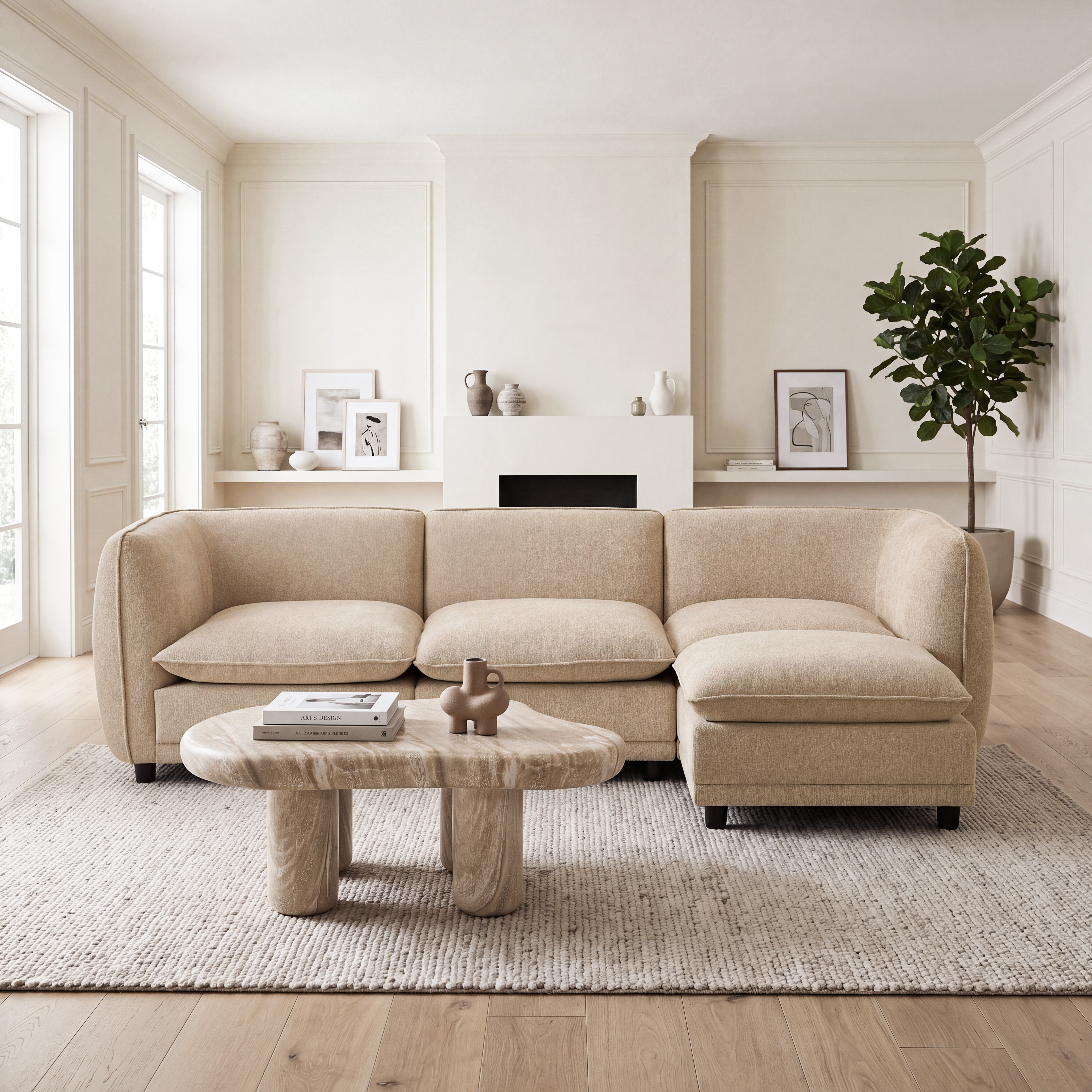 Arden 100" Modular Chenille Sofa