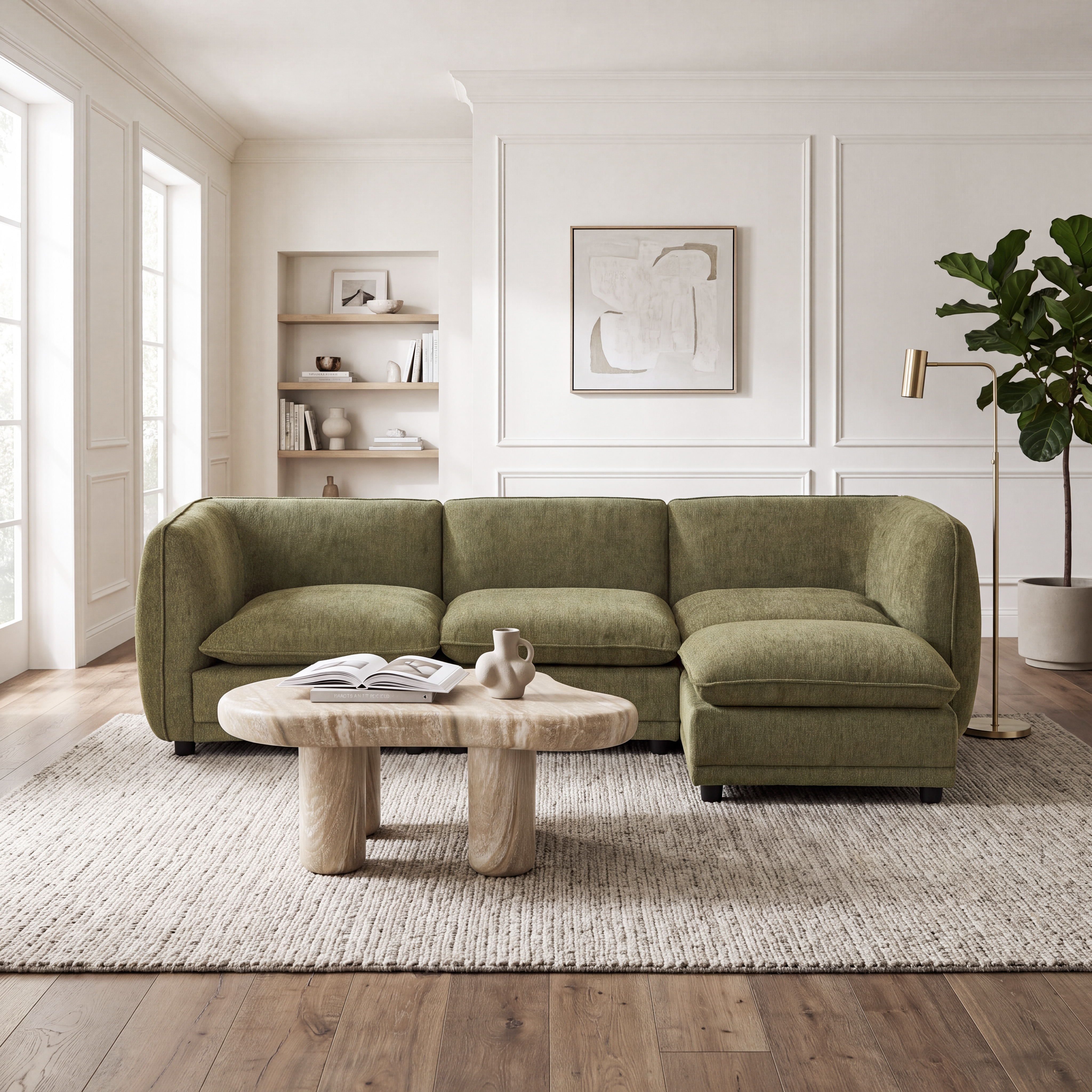 Arden 100" Modular Chenille Sofa