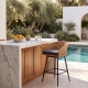 Neil Bohemian Swivel Cane Bar Set