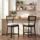 Walter 26.5'' Cane Counter Stool with Soft Pad (Set of 2)