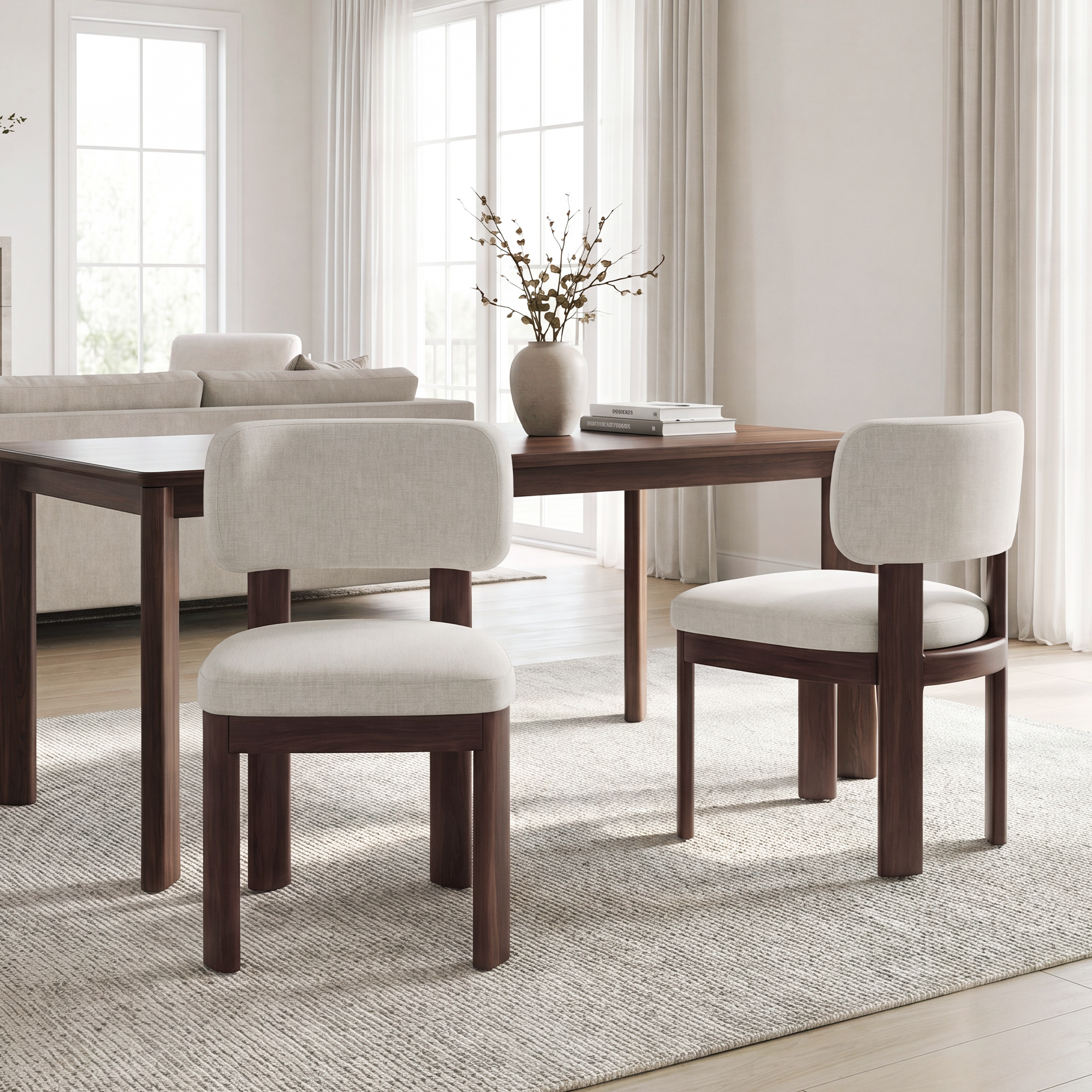 Maira Mid Century Modern Wood Dining Chairs (Set of 2)