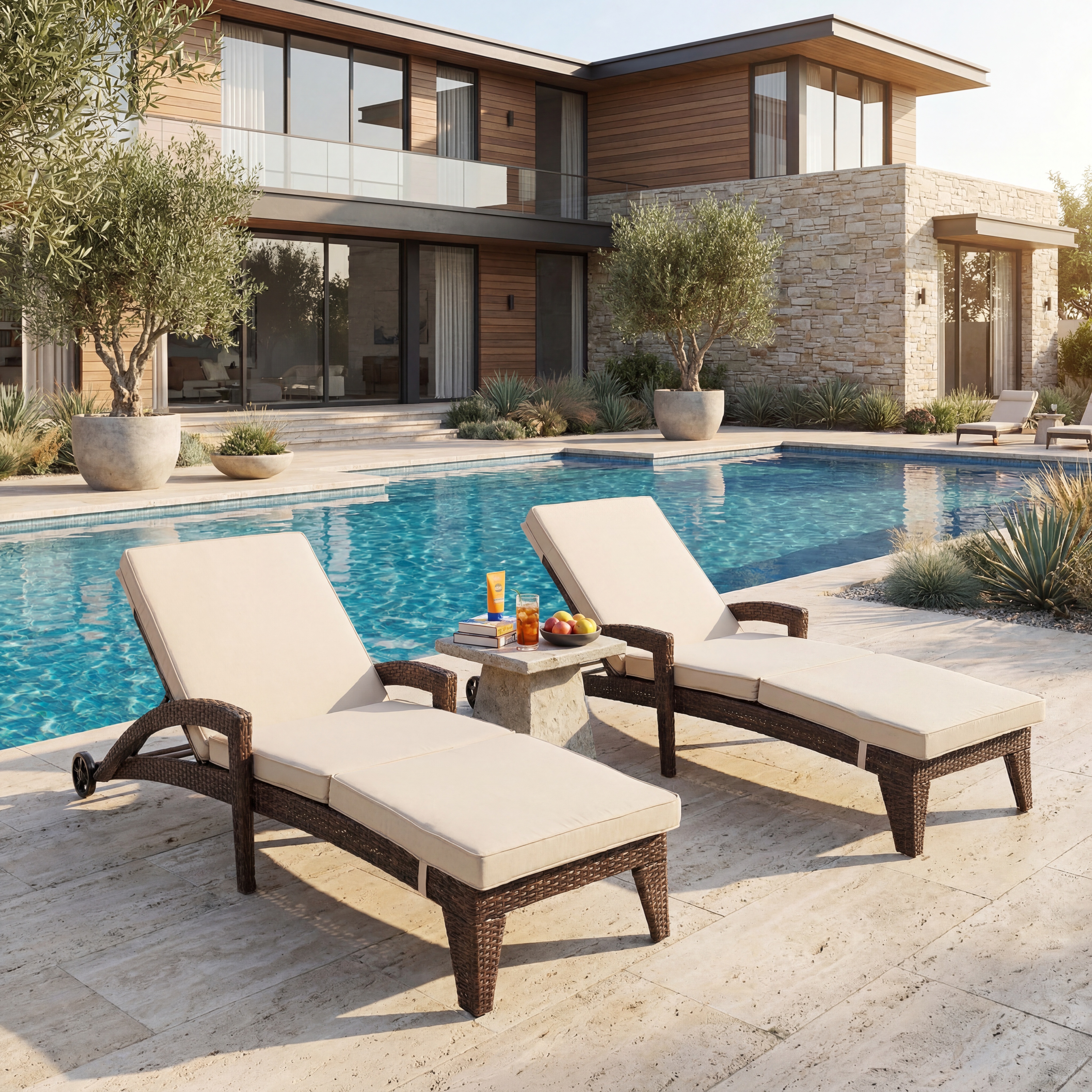 Brich Outdoor Chaise Lounge (Set of 2)