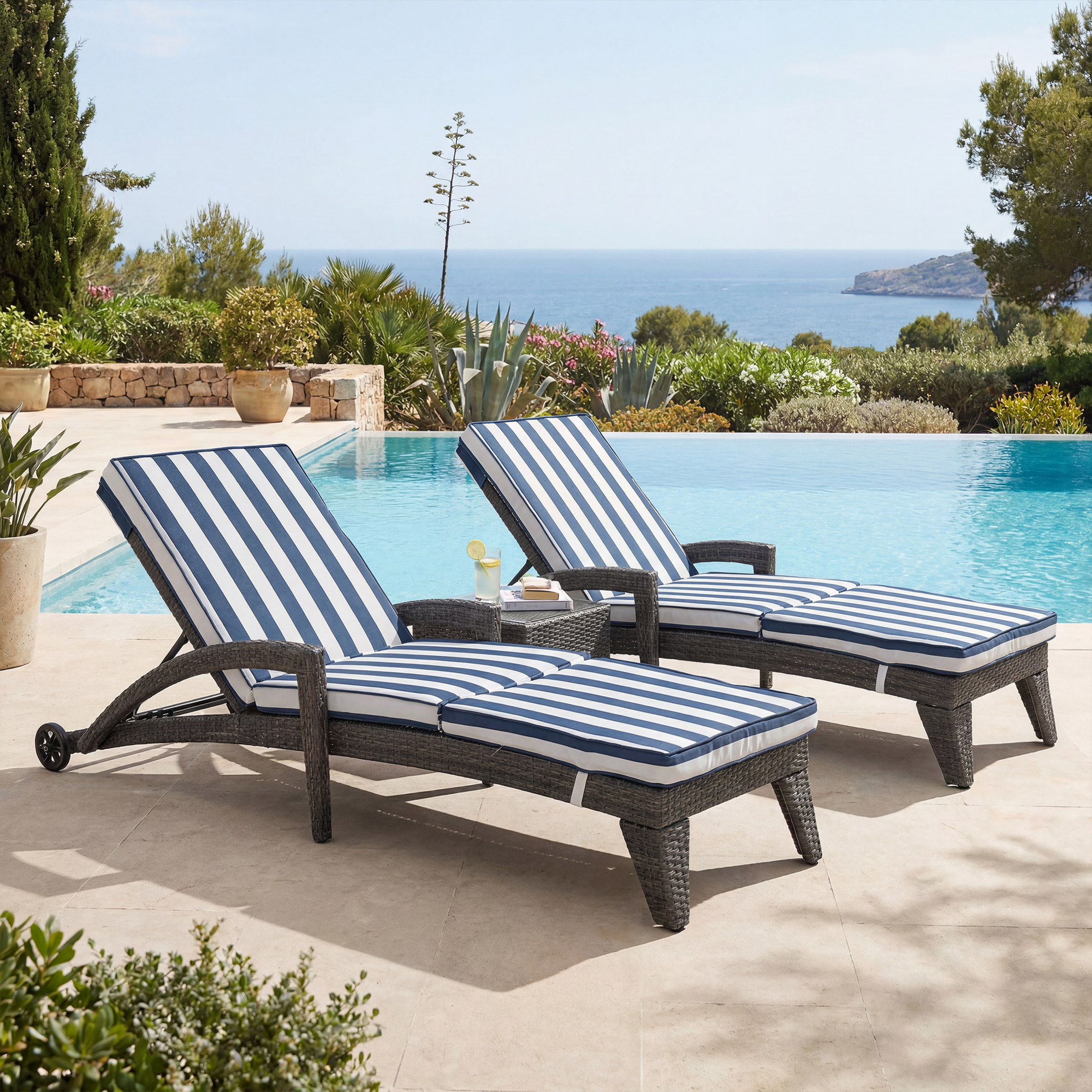 Brich Outdoor Chaise Lounge (Set of 2)