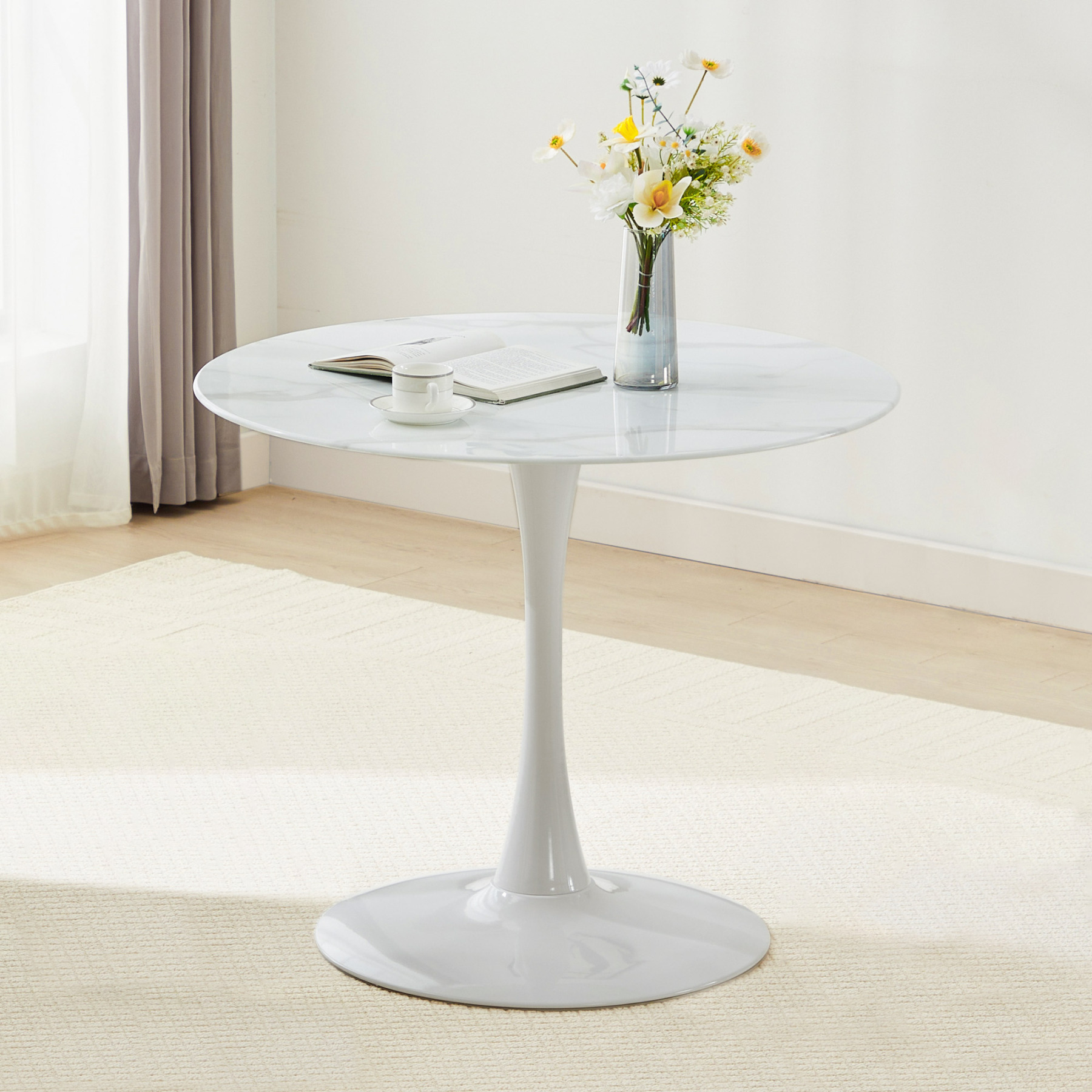35'' Tulip White Dining Table