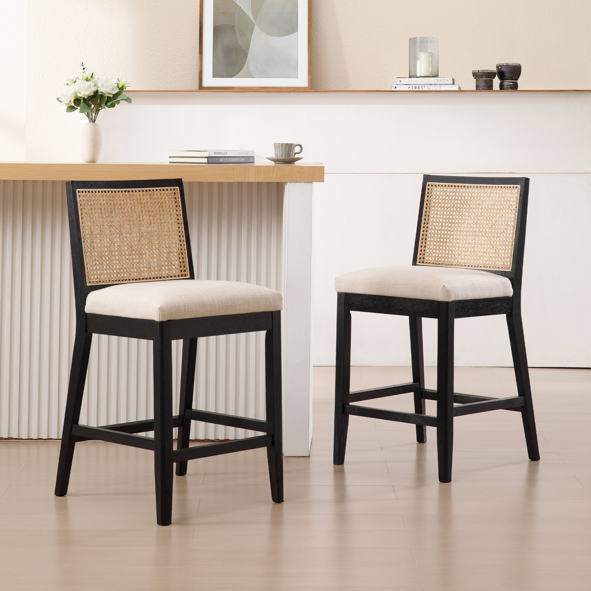 Weston Cane Bar Stools (Set of 2)