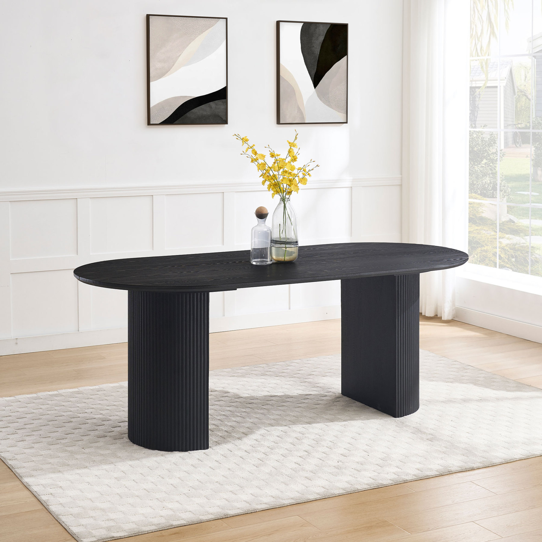 Mateo Oval Dining Table With Dove Chairs Set